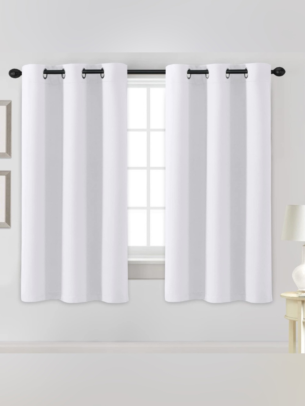 White Curtains Insulated, 2 Panels, 42x63
